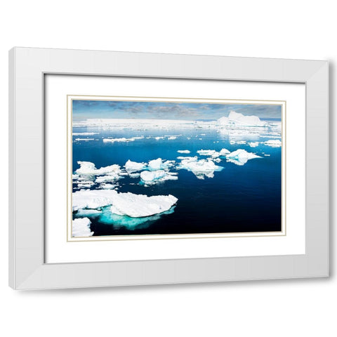 Antarctica-Lemaire Channel-floating ice White Modern Wood Framed Art Print with Double Matting by Theodore, George and Marilu