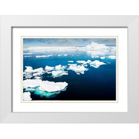 Antarctica-Lemaire Channel-floating ice White Modern Wood Framed Art Print with Double Matting by Theodore, George and Marilu
