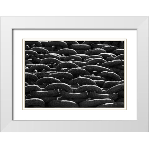 Rusty heavy chains-Grytviken-abandoned whaling station-South Georgia-Antarctica White Modern Wood Framed Art Print with Double Matting by Su, Keren