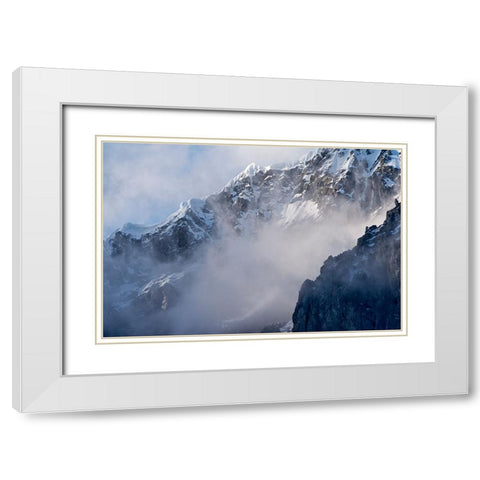 Landscape of island shrouded in mist-Antarctica White Modern Wood Framed Art Print with Double Matting by Su, Keren