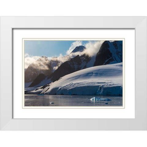 Landscape of snow covered island in South Atlantic Ocean-Antarctica White Modern Wood Framed Art Print with Double Matting by Su, Keren