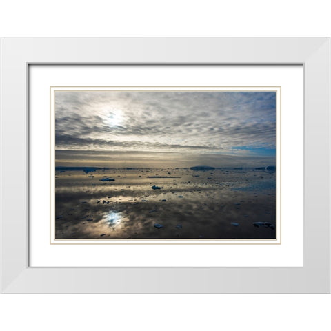 Floating ice on South Atlantic Ocean-Antarctica White Modern Wood Framed Art Print with Double Matting by Su, Keren