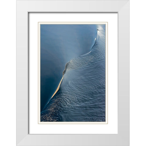 Wave pattern in South Atlantic Ocean-Antarctica White Modern Wood Framed Art Print with Double Matting by Su, Keren