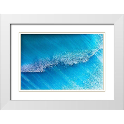 Blue iceberg closeup abstract background Charlotte Bay-Antarctica White Modern Wood Framed Art Print with Double Matting by Perry, William