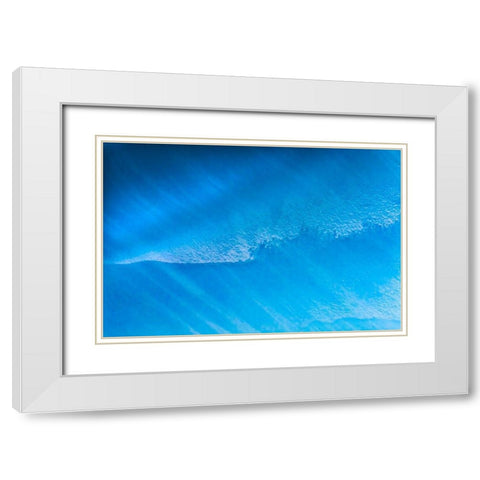 Blue iceberg closeup abstract background Charlotte Bay-Antarctica  White Modern Wood Framed Art Print with Double Matting by Perry, William