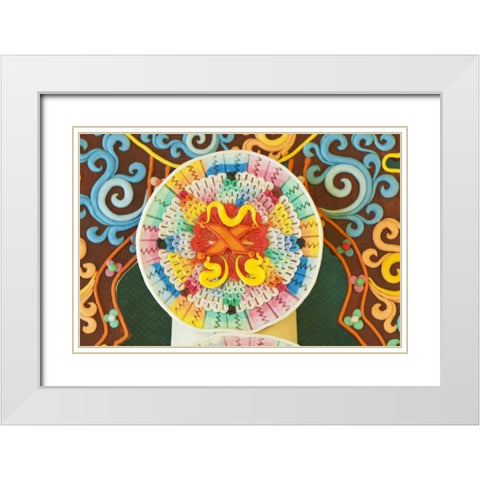 Bhutan, Bumthang Jampey Lhakhang temple alter White Modern Wood Framed Art Print with Double Matting by Kirkland, Dennis