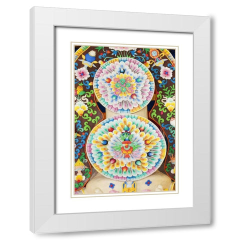 Bhutan, Bumthang Jampey Lhakhang temple alter White Modern Wood Framed Art Print with Double Matting by Kirkland, Dennis