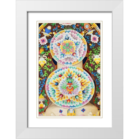 Bhutan, Bumthang Jampey Lhakhang temple alter White Modern Wood Framed Art Print with Double Matting by Kirkland, Dennis