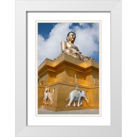 Bhutan-Thimphu Kuensel Phodrang-aka Buddha Point-home to the largest Buddha statue in the country White Modern Wood Framed Art Print with Double Matting by Hopkins, Cindy Miller