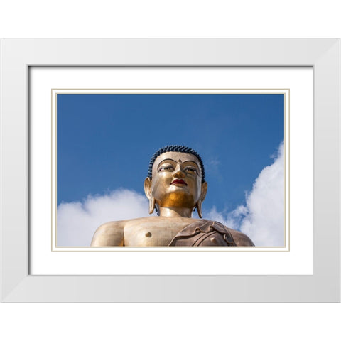 Bhutan-Thimphu Kuensel Phodrang-aka Buddha Point-largest Buddha statue in the country White Modern Wood Framed Art Print with Double Matting by Hopkins, Cindy Miller