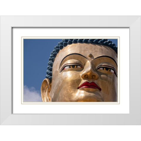 Bhutan-Thimphu Kuensel Phodrang-aka Buddha Point-largest Buddha statue in the country White Modern Wood Framed Art Print with Double Matting by Hopkins, Cindy Miller