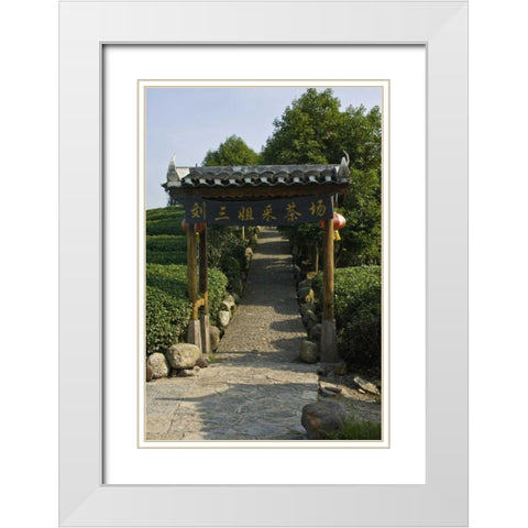 China, Long Ji Covered entrance to a garden park White Modern Wood Framed Art Print with Double Matting by Williams, Joanne