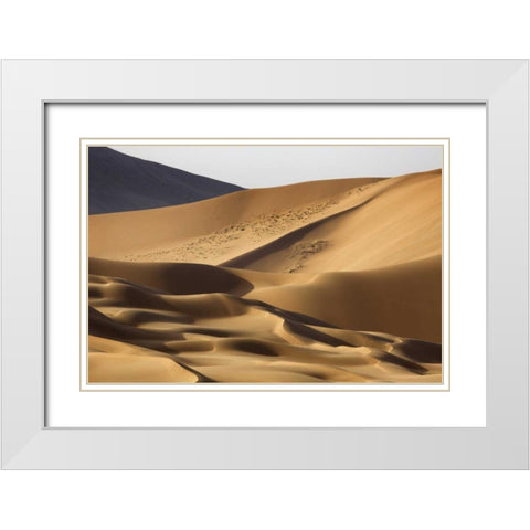 China, Badain Jaran Desert Pattern in the desert White Modern Wood Framed Art Print with Double Matting by Anon, Ellen