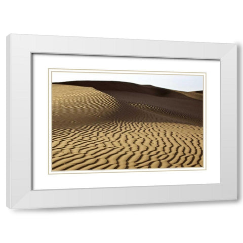 China, Badain Jaran Desert Wind-blown patterns White Modern Wood Framed Art Print with Double Matting by Anon, Ellen