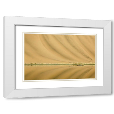 China, Badain Jaran Desert Dune patterns White Modern Wood Framed Art Print with Double Matting by Anon, Ellen