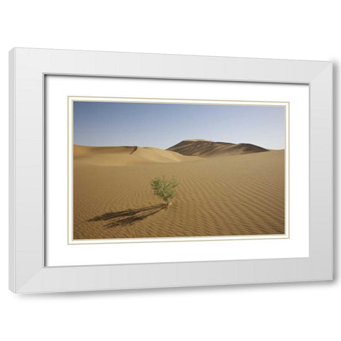 China, Gansu Province Badain Jaran Desert White Modern Wood Framed Art Print with Double Matting by Anon, Josh