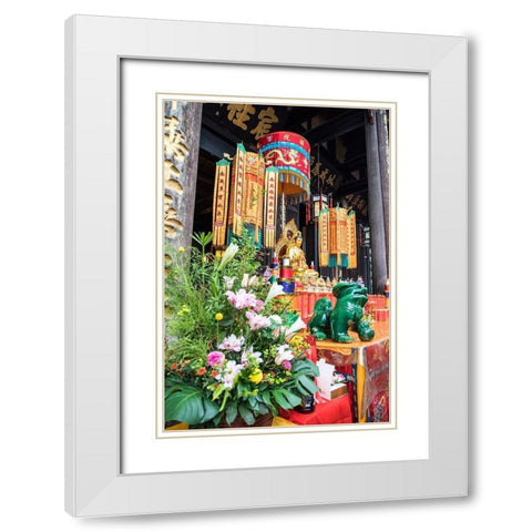 Asia-China-Sichuan Province-Cheng Du-Temple White Modern Wood Framed Art Print with Double Matting by Looney, Hollice