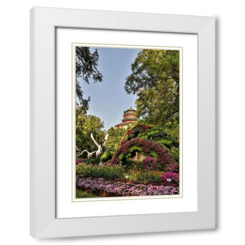 Asia-China-Beijing-Summer Palace of Empress Cixi White Modern Wood Framed Art Print with Double Matting by Looney, Hollice