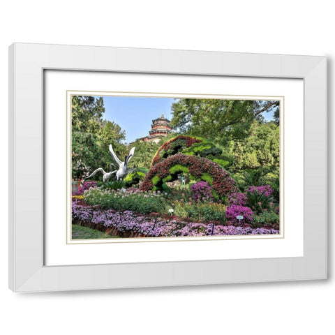 Asia-China-Beijing-Summer Palace of Empress Cixi White Modern Wood Framed Art Print with Double Matting by Looney, Hollice