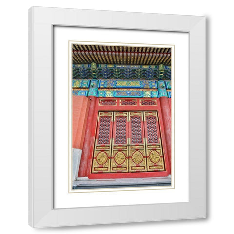 Asia-China-Beijing-Building Detail of the Forbidden City White Modern Wood Framed Art Print with Double Matting by Looney, Hollice