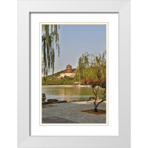 Asia-China-Beijing-Summer Palace of Empress Cixi White Modern Wood Framed Art Print with Double Matting by Looney, Hollice