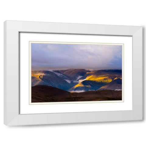 Landscape of the Himalayas at dawn-Mt-Everest National Reserve-Shigatse Prefecture-Tibet-China White Modern Wood Framed Art Print with Double Matting by Su, Keren
