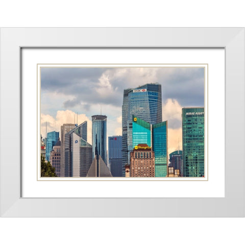 High rises in Pudong-Shanghai-China White Modern Wood Framed Art Print with Double Matting by Su, Keren