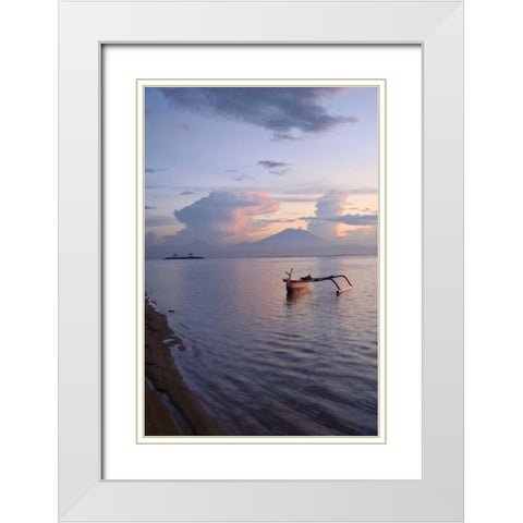 Indonesia, Bali Sunrise over Sanur Beach White Modern Wood Framed Art Print with Double Matting by Shimlock, Jones