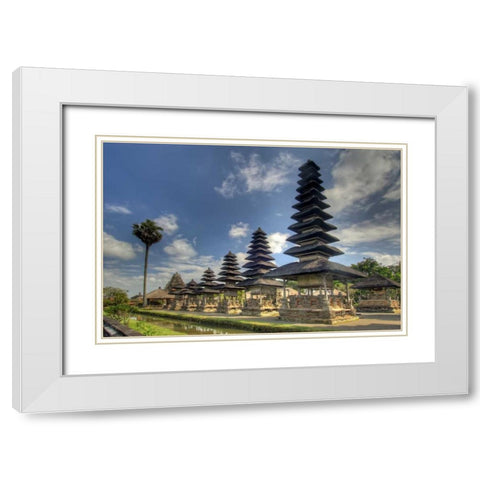 Indonesia, Bali, Mengwi Pura Taman Ayun temple White Modern Wood Framed Art Print with Double Matting by Shimlock, Jones