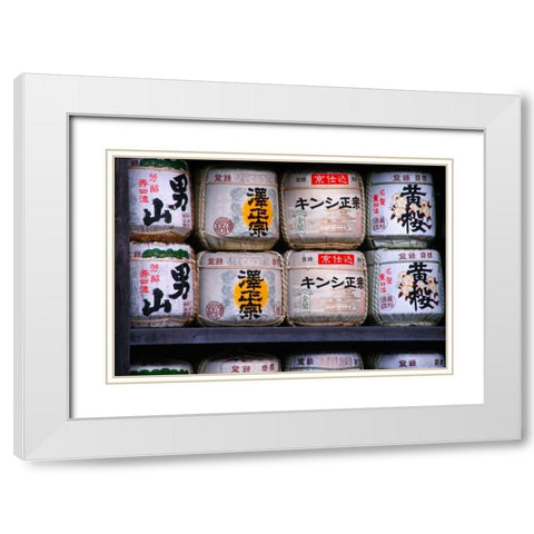 Japan, Tokyo Barrels of sake White Modern Wood Framed Art Print with Double Matting by Ross, Nancy ,  Steve
