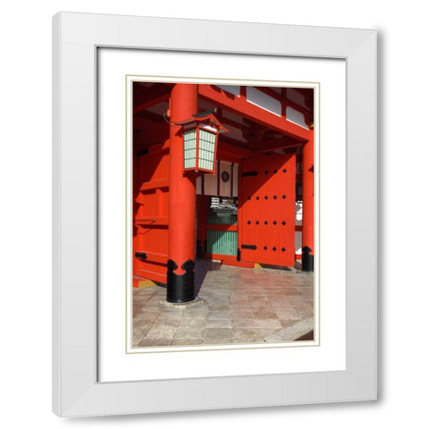 Japan, Kyoto Fushimi-Inari-Taisha Shrine White Modern Wood Framed Art Print with Double Matting by Flaherty, Dennis