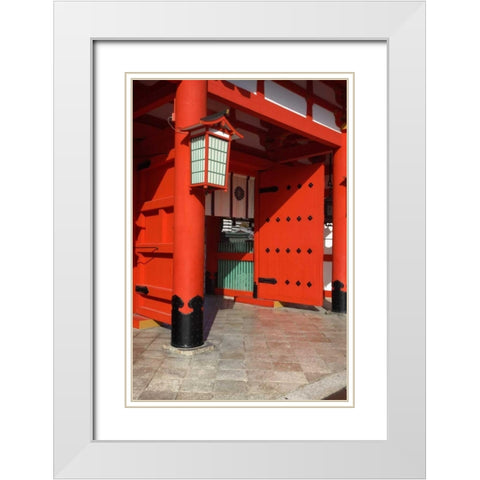 Japan, Kyoto Fushimi-Inari-Taisha Shrine White Modern Wood Framed Art Print with Double Matting by Flaherty, Dennis