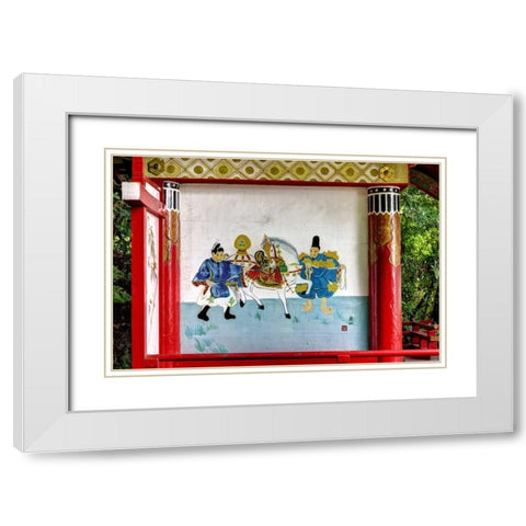 Japan, Nara Painting at a Shinto Shrine White Modern Wood Framed Art Print with Double Matting by Flaherty, Dennis