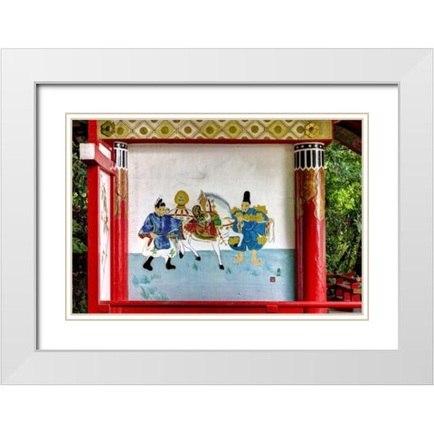 Japan, Nara Painting at a Shinto Shrine White Modern Wood Framed Art Print with Double Matting by Flaherty, Dennis