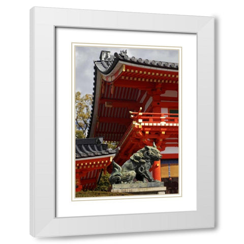 Japan, Kyoto Fushimi-Inari-Taisha Shinto shrine White Modern Wood Framed Art Print with Double Matting by Flaherty, Dennis