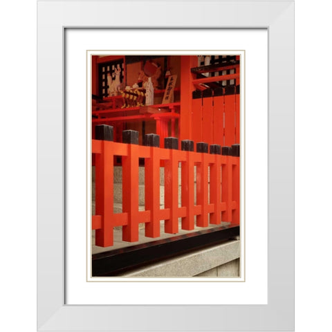 Japan, Kyoto Fushimi-Inari-Taisha Shinto shrine White Modern Wood Framed Art Print with Double Matting by Flaherty, Dennis