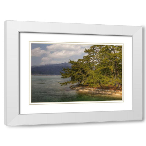 Japan Amanohashidate in Kyoto Prefecture White Modern Wood Framed Art Print with Double Matting by Flaherty, Dennis