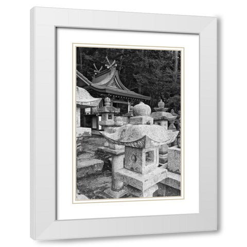 Japan, Heguri-cho Byo-Do-Ji Kasuga Shrine White Modern Wood Framed Art Print with Double Matting by Flaherty, Dennis