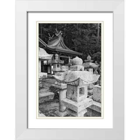 Japan, Heguri-cho Byo-Do-Ji Kasuga Shrine White Modern Wood Framed Art Print with Double Matting by Flaherty, Dennis