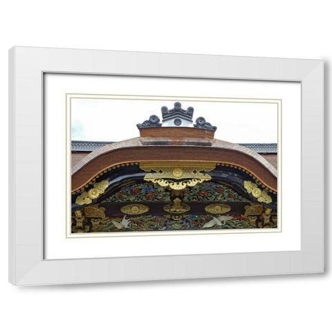 Japan, Kyoto Karamon Gate in Nijo Castle White Modern Wood Framed Art Print with Double Matting by Flaherty, Dennis