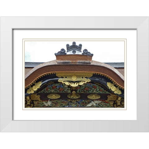 Japan, Kyoto Karamon Gate in Nijo Castle White Modern Wood Framed Art Print with Double Matting by Flaherty, Dennis