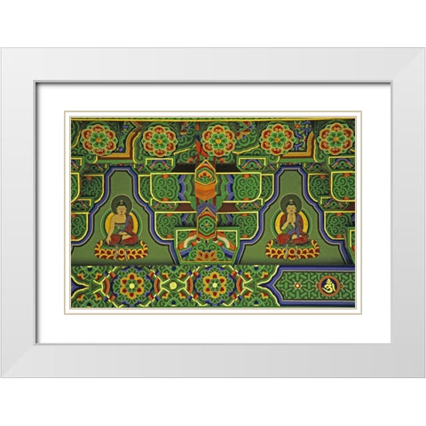 South Korea, Taegu Mural at a Buddhist Temple White Modern Wood Framed Art Print with Double Matting by Flaherty, Dennis