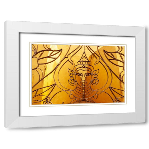 Architectural detail at Pha That Luang-Great Stupa in Lao-Vientiane-Capital of Laos-Southeast Asia White Modern Wood Framed Art Print with Double Matting by Haseltine, Tom