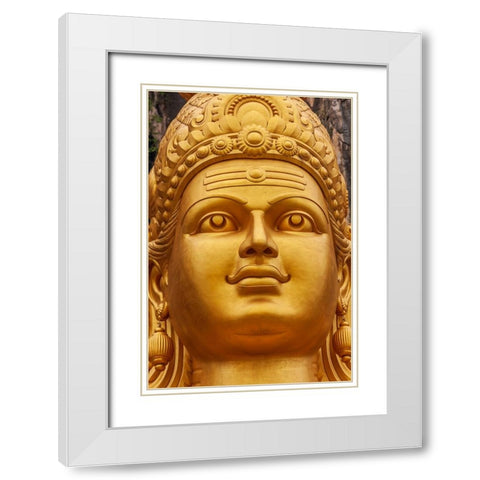 Kuala Lumpur- West Malaysia. Batu caves. The worlds tallest statue of Murugan- a Hindu deity White Modern Wood Framed Art Print with Double Matting by Haseltine, Tom