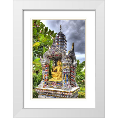 Ornate Wat Bangkungthien Kang, Bangkok, Thailand White Modern Wood Framed Art Print with Double Matting by Shimlock, Jones