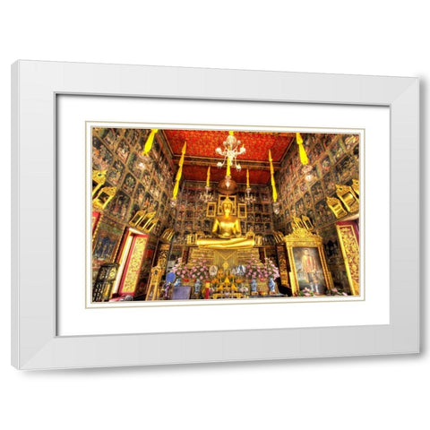 Wat Ratcha-orot, Bangkok, Thailand White Modern Wood Framed Art Print with Double Matting by Shimlock, Jones