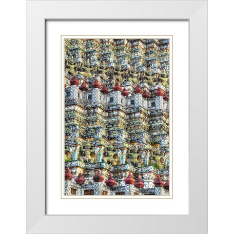 Thailand, Bangkok, Wat Arun Buddhist temple White Modern Wood Framed Art Print with Double Matting by Shimlock, Jones