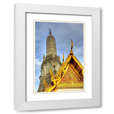 Thailand, Bangkok, Wat Arun Buddhist temple White Modern Wood Framed Art Print with Double Matting by Shimlock, Jones