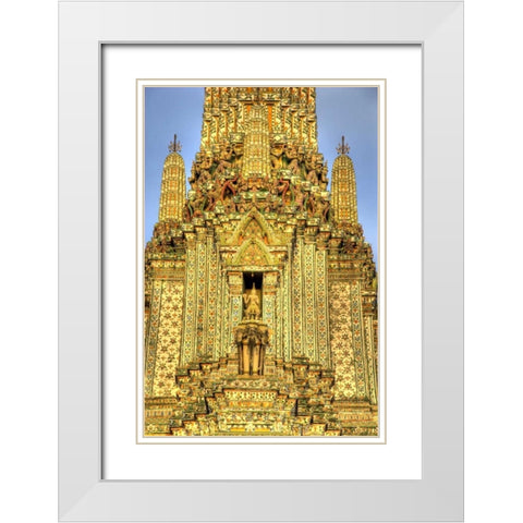 Thailand, Bangkok, Wat Arun Buddhist temple White Modern Wood Framed Art Print with Double Matting by Shimlock, Jones