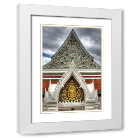 Thailand, Bangkok, Wat Bangkungthien Kang White Modern Wood Framed Art Print with Double Matting by Shimlock, Jones
